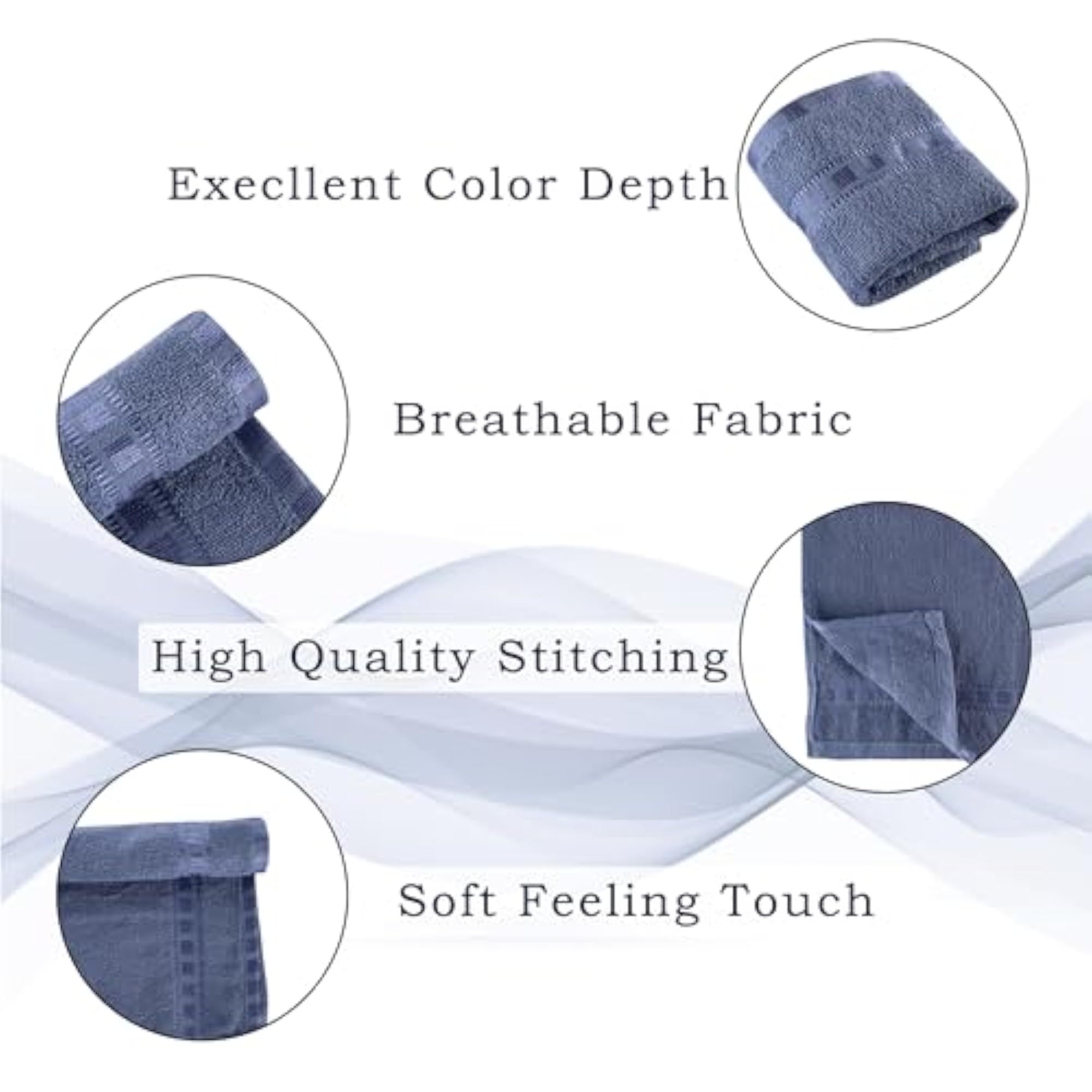 Pack of 6 Cotton Hand/Face Towels for Men & Women