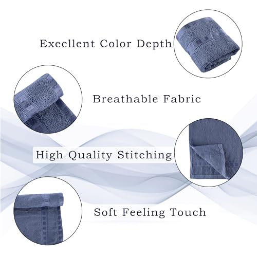 Image of Kuber Industries Pack of 6 Cotton Hand /Face Towels For Men & Women | Easily Washable | Workout Gym Napkins For Men | Pocket Towel - Dark & Sky Blue