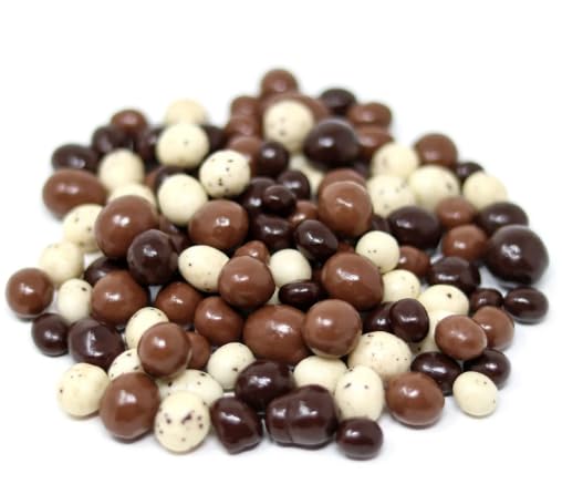 Gourmet Chocolate Covered Coffee Beans, White, Milk and Dark Chocolate Variety