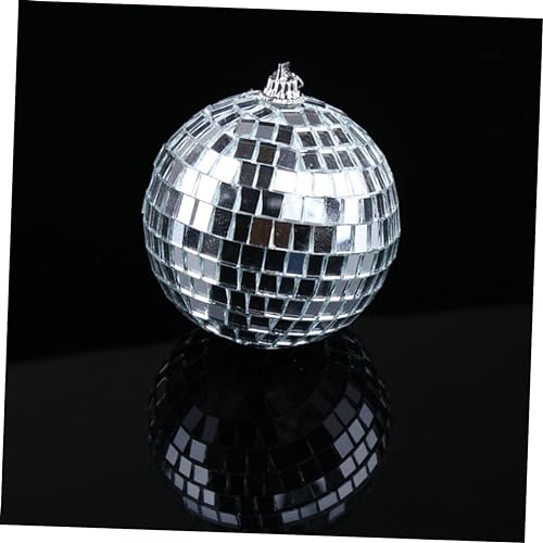 1 unidad de bola espejada plateada para discoteca, decoración colgante para fiestas, bodas, árboles de Navidad y festivales de baile miniatura 3