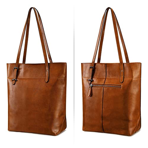 Bolso Tote Vintage de Cuero Genuino S-ZONE miniatura 6