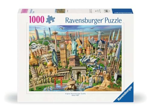 Ravensburger - Puzzle 1000 pièces - Attractions du Monde Entier