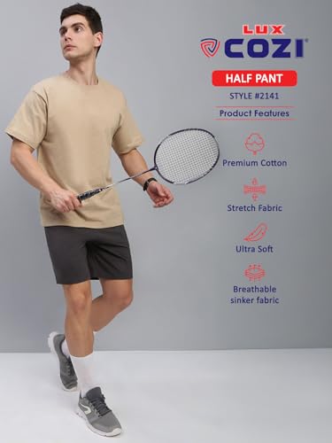 Image of Lux Cozi Men's Cotton Regular Fit Solid Shorts with Side Pockets | Shorts for Men | Pack of 1