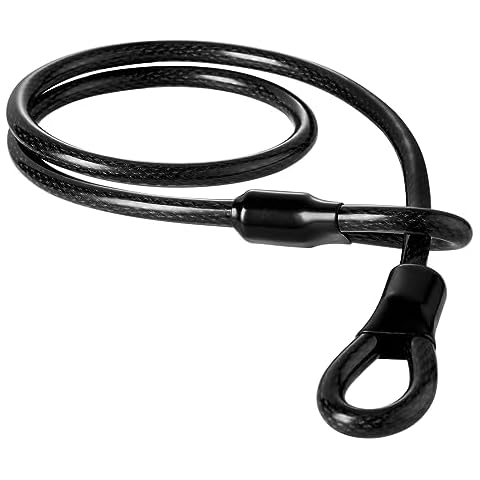 Cable Lock，Guliffen 4 ft. Steel Cable with Looped Ends, Heavy Duty Anti Theft Bike Lock Cablefor Motorcycle, Jet Skis, Grill,Gate, and Fence Cover