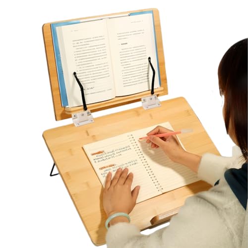 BrownPup 傾斜台 製図板 ライティングボード 書見台 子供 勉強グッズ 竹製 多用途 姿勢改善 高さ調整可 角度調整可 軽量 ブックエンド 学生 絵描き 在宅勤務 筆記台 (底部65cm、上部39cm)