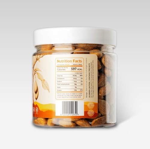 Image of Pureserve Natural California Almonds 250g - Whole Badam Giri | High in Protein, Fiber & Essential Nutrients | Boosts Immunity & Energy | 100% Natural, Gluten-Free Superfood | Jar Pack OF 1