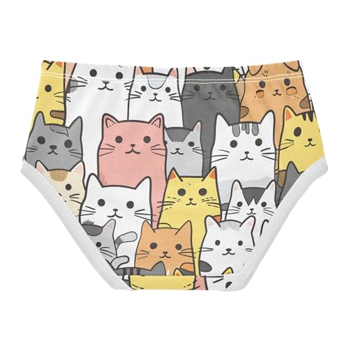 Cotton Toddlers Underwear Floral Cute Cartoon Cat Funny Cute Panties Girl Fun Print Briefs Undies Kids 2t2