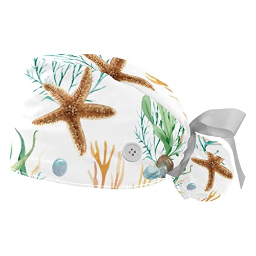 Chapeaux de travail JDEZ coquillage et étoile de mer ajustables avec bandeau