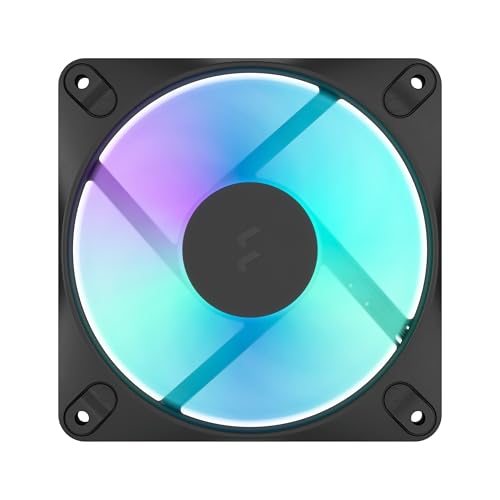 Image of Fractal Design - Dynamic 3 12 Reverse RGB Black 120 mm PWM Fan - ARGB Gen 2 Lighting - Reverse Blade Design - Daisy-Chainable Cable - Rifle Bearing