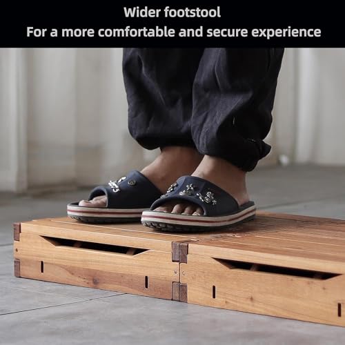 Evite caídas en adultos con este taburete de un escalón grande en madera de 31.5" 4