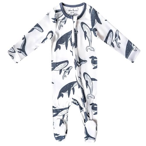 Image of Copper Pearl Zip-Up Footie Baby Pajamas - Soft Newborn Onesies for Boys & Girls, Tag-Free with Two-Way Zipper Baby Sleepers for Newborn - 24 Months, Cove