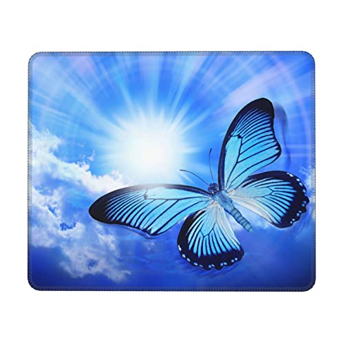 Tapis de souris papillon imperméable aux finitions cousues durables pour bureau