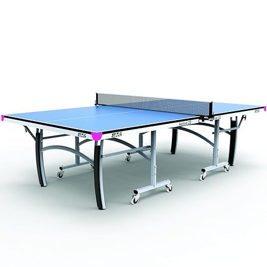 STAG (2023 Model) Global Active Series Table Tennis Tt Table (22Mm Top)| Fullsize Premium Table for Home and Club - Quick and Easy Setup - 1 Table Top Cover, 2 Tt Rackets, 6 Balls,1 Clamp Net