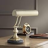 Traditional Piano Banker Desk Lamp 12' High Antique Brass Gold Metal Shade Adjustable Arm Decor for...