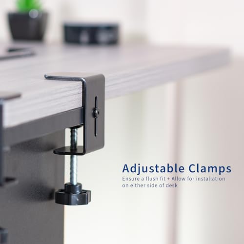 VIVO Corner Clamp-on Under Desk Drawer and Shelf System, Office Accessory Holder for Supplies, Gaming Devices, and More, Multi-Level Storage, Workstation Organizer, Black, DESK-DR3C