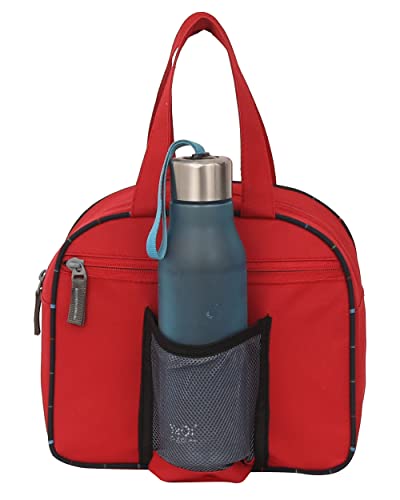 Image of STRONG LIFE Polyester Tiffin Picnic Work School Office Lunch Bag for Kids with Bottle Holder (Red)