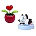 Produktbild SM SunniMix 2er-Set Blumen Panda Wackelfigur Wackel Solarfigur Solarwackelfigur Auto Dekoration
