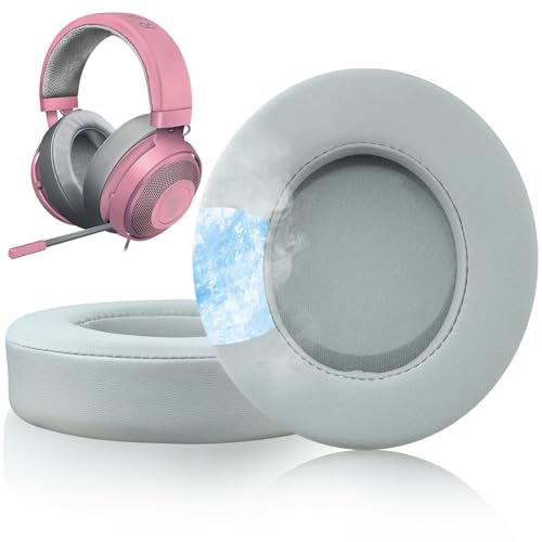 Image of SOULWIT Kraken Pro V2, 7.1 V2, Stormtrooper Headset Earpads Replacement - Grey, Pink - Gel and Fabric - 2 Pack