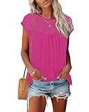 ADVERTENCIA: La camiseta con encaje está ajustada, las mujeres con pecho grande deben elegir una talla más grande