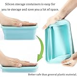Silicone Lunch Box, Collapsible Folding Food Storage Container with Lid, Portable Bento Box, Microwave, Dishwasher and Freezer Safe, Can be Used to Keep Food Fresh - Image 2
