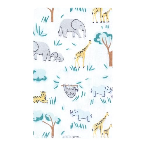 Hudson Baby Unisex Baby Cotton Flannel Burp Cloths 10-Pack, Safari Friends, One Size3