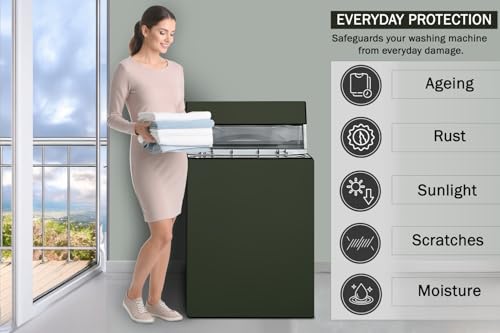 Image of Stylista Washing Machine Cover Compatible for Samsung 6.2 kg WA62M4100HY /TL Fully-Automatic Top Load Dark Military