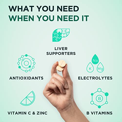 H-Proof The Anytime You Drink Vitamin For Alcohol Metabolism, Liver Health & Immunity Support With Electrolytes, Antioxidants, Milk Thistle, Vitamins, 40 Chewable Tablets (20 Servings), Lemonade #TOP6