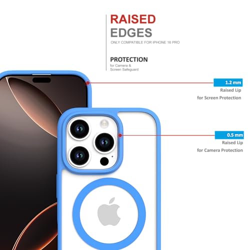 Image of for iPhone Case 16 Pro, [Anti-Yellowing Technology] [Military Grade Drop Protection] Shockproof Slim Hybrid Phone Case for iPhone 16 Pro - Sea Blue