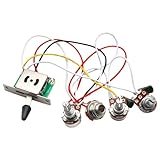 Ksakioy ストラトギター配線ハーネス配線済み 3X 500K ポット 1 ボリューム 2 トーンコントロールノブ 5 ウェイスイッチ、エレキギターパーツ