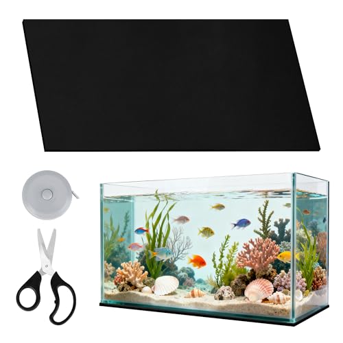 30 x 15 x 0.2 Inches Aquarium Leveling Mat Set Liveek Waterproof Fish Tank Pad with Scissors & Measuring Tape Black Easy to Cut Neoprene Mat for Under Tank