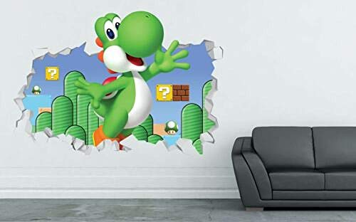 HUJL Stickers muraux Yoshi enfants Sticker mural personnalisé 3d sticker mural art