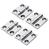 Boat Butt Hinges 316 Stainless Steel 1-1/2 Inch ×1-1/2 Inch,Heavy Duty Casting Solid Butt Hinges,Boat Hatch Hinges use for Boat Yacht,Pack of 4,Include Screws