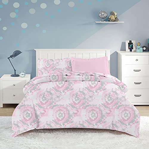 Mooreeke Kids Soft Comforter Bedding Set For Children Boys Girls (Light Pink Round Flower, Twin (5 Pcs)) #TOP22