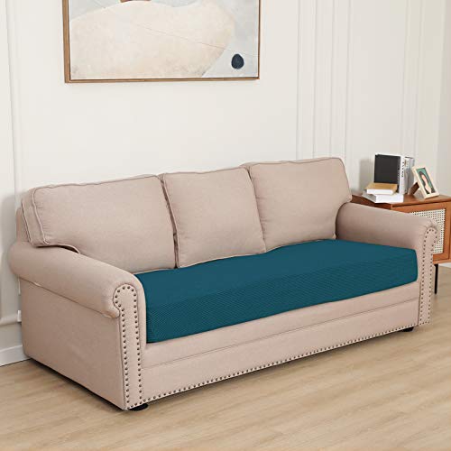 Image of Easy-Going Stretch 1 Piece Oversized Couch Cushion Cover for Sofa | X-Large Sofa Cushion Furniture Protector Sofa Seat sofa slipcover Washable sofa cover soft with Elastic Bottom Peacock Blue