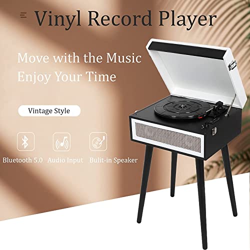 Bluetooth Record Player Retro Turntable avec des haut-parleurs intégrés et des jambes amovibles (noir et blanc) - Les Beatles, Paul McCartney, John Lennon, RIngo Starr, George Harrison Bluetooth Record Player Retro Turntable avec des haut-parleurs intégrés et des jambes amovibles (noir et blanc) – Image 5