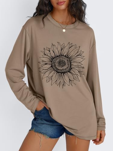 Image of Trendy Queen Womens Oversized Long Sleeve Shirts Fall Tops 2026 Basic Tees