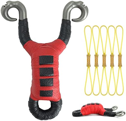 HANDBAIGE SlingShots Set High Velocity Powerful Sling Shots for Hunting, Adult Man Outdoor Stainless Steel Slingshots Pocket Shooting Slingshot+ 5 x Slingshot Replacement Rubber Bands