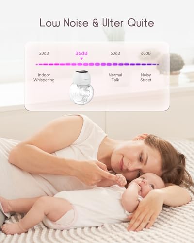 Rivoluzionario Tiralatte Elettrico 202g, KISSBOBO Tiralatte Elettrico Indossabile Con 4 Modalità 12 Livelli, Comfort Ottimale Con Timer 21 mm/24 mm (Rosa/2 Pezzo)