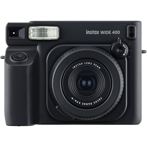 Image of Fujifilm Instax Wide 400 Instant Film Camera - Black Bundle with Fuji Instax-Wide Instant Film (20 Sheets) + Carrying Case + Photo Album + More