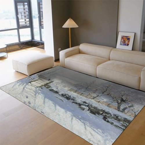 Tapis Monet la pie 150x240cm blanc lavable à poils ras