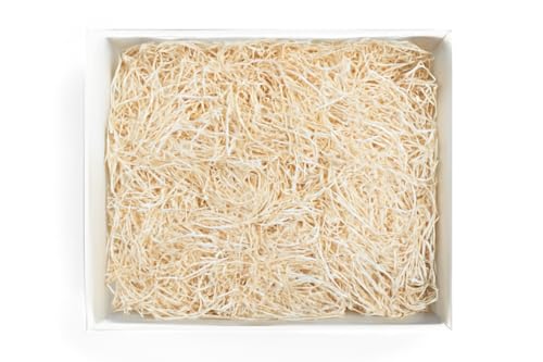Image of Shredded Paper | Silicon Crinkle Cushion Paper for Hamper, Gift Box Packing & DIY Craft | Cream /Beige | Eco-Friendly, Recyclable Filler for Basket & Festive Decoration (1kg)