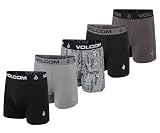 Volcom Calzoncillos Tipo bóxer para Hombre, Paquete de 5 Calzoncillos Tipo bóxer de poliéster y Elastano, Negro/Gris/Negro-Blanco/Negro/Gris, Medium
