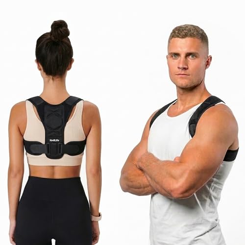 KediLife Corrector Postura Espalda y Hombros para Hombre y Mujer   Corrector de Espalda Transpirable y Ajustable   Soporte para Espalda Recta y Alivio de Dolores   Ergonómico y Discreto