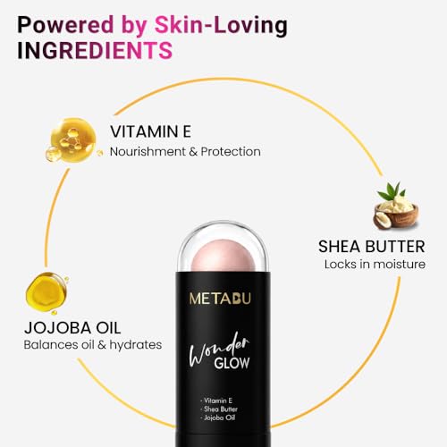 Image of Wonder Glow Highlighter Stick | Instant Radiant Glow Hydrating & Moisturizing Skin| Non-Sticky, Highlighter Makeup| Twist-up Makeup Stick | Pack of 2, Shade - 01 Copper Dawn & 04 Rose Mist