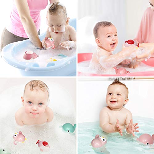 6 Pack Bath Toys, Wind Up Swimming Submarine, Whale and Penguin for Toddlers 1 2 3 Years Old Multi-Colors Floating Toy, Bathroom Pool Playsets Fun Bath Time Gift for Kids Infants Boys Girls