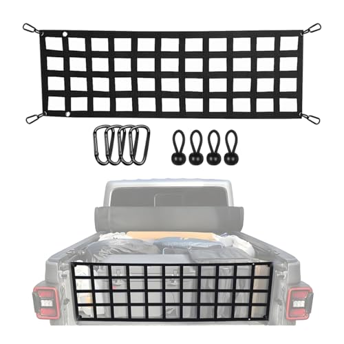 Ywdiml Tailgate Net 60 x 18 Heavy Duty Full Size Stretchable Truck Cargo Netting Organizer with Hook Adjustable Elastic Truck Mesh Tail Gate Extender Net Universal for Pickup