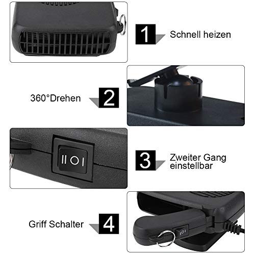 Przenośny wentylator chłodzący do samochodu 12 V, automatyczny wentylator chłodniczy do samochodu samochodu rozmrażacz zimowy 150 W