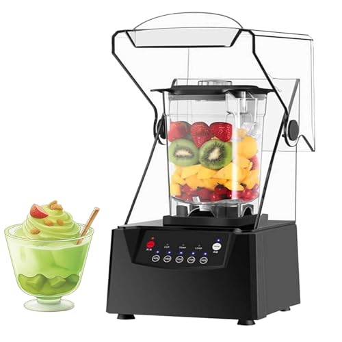 Batidora Vertical De 2 litros con Tapa Insonorizada, Batidora De 2200 W, Trituradora De Hielo con Cuchilla De 17000 RPM, Sirve 4-5 para Batidos Y Frutas