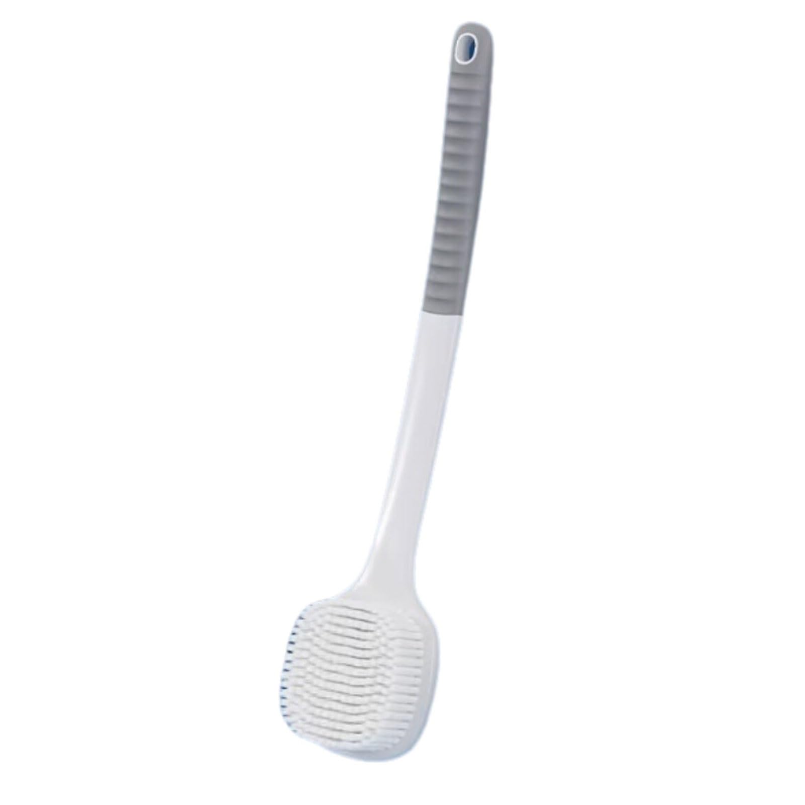 Ligero Frotador de espalda de plástico for ducha con mango largo curvado, cepillo de baño, exfoliante corporal for hombres, mujeres y mayores secado rápido(2pcs Gray)