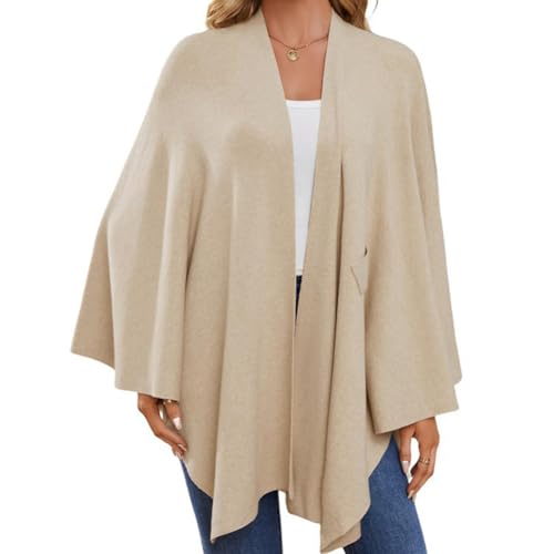Elegant Shawl Wraps Soft Open Front Poncho Sweater, Shawl Wraps for Women, for Office, Travel3